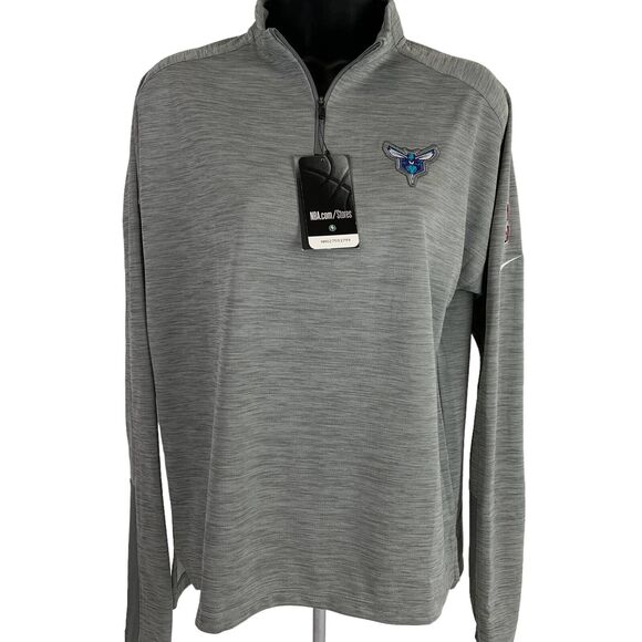 Charlotte Hornets 1/4 Quarter Zip Shirt NBA Nike Dri Fit Gray Womens M Medium - Picture 2 of 12